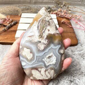 Gorgeous Pink Amethyst with Flower Agate Flame/Free Form